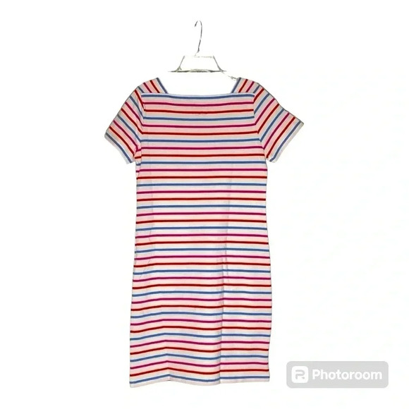 Joules Francis Striped Dress Women's Size 2 Square Neck, Two Front Pockets EUC - Picture 2 of 7